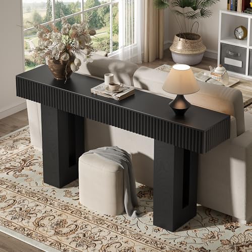 63-Inch Long Entryway Console Table with a Fluted Design, view 4