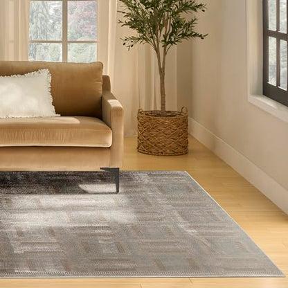 Home Nordic Grey Multicolor 8' x 10' Scandinavian Area Rug - Easy Clean, Non Shedding, Bed Room, Living Room, Dining Room, Kitchen (8' x 10')