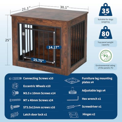 Dog Crate Furniture, 30" Modern Dog Kennel Indoor Side End Table, view 7