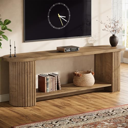 63" Fluted TV Stand for 50/55/65/75-Inch TV, Farmhouse TV Table, view 2