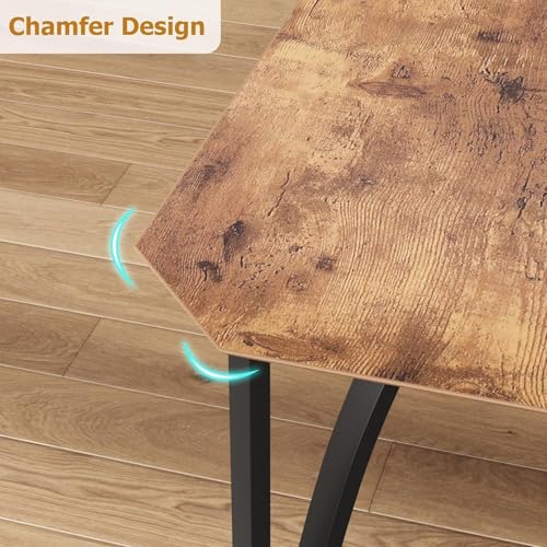 Dining Table Set for 4, Kitchen Table Set of 4 with Upholstered Cushion Chairs, Dining Room Table Set with Kitchen Chairs, Easy to Assemble, Suitable for Apartment - (Rustic Walnut)