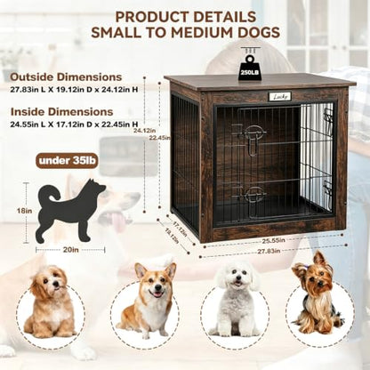 Furniture Style Dog Crate End Table for Small Medium Dogs, view 4