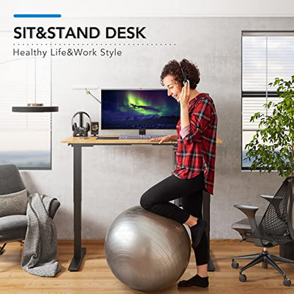 FlexiSpot E6 Bamboo 3-Stage Dual Motor Electric Standing Desk 55 x 28 Sit Stand, view 4