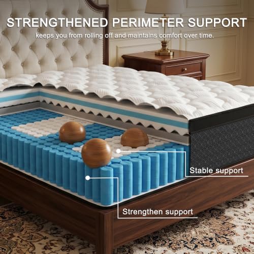 Full Size Mattress,12" Thickness Hybrid Memory Foam Mattress in a Box, view 4