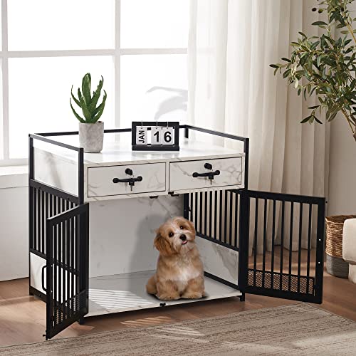 30" Furniture Style Dog Crate, Wooden Pet Crate End Table, view 3