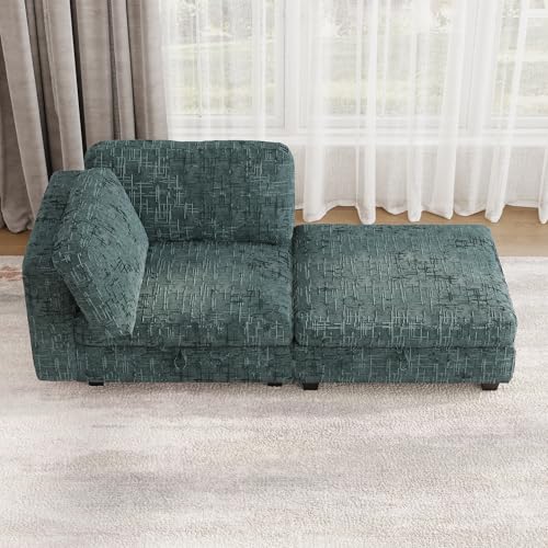 Comfy Chenille Upholstered Reversible Storage Chaise Lounge Indoor for Living, view 2