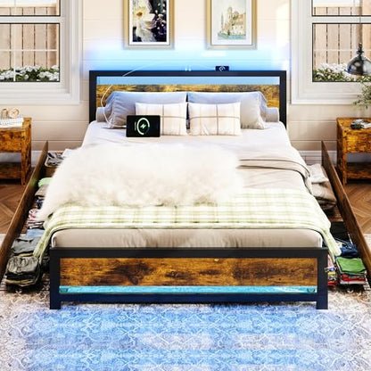 King Size Bed Frame with 4 Storage Drawers, view 2