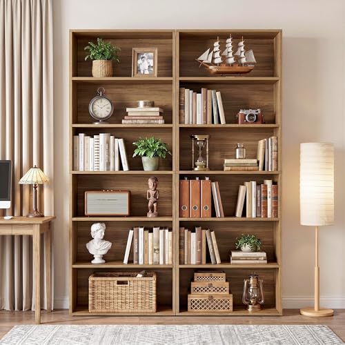 Bookshelf and Bookcases 70" Tall, 6 Tiers Display Storage Shelves, view 5