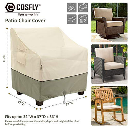 Outdoor Furniture Patio Chair Covers Waterproof, Lounge Deep Seat Cover, Lawn Furnitures Covers Fits up to 32W x 37D x 36H inches(2 Pack)