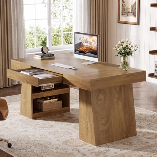 55-Inch Executive Desk with Drawer, view 6