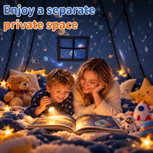 Twin Bed Toddler Canopy Tent for Kids, Space Galaxy Kids Indoor Sleep Tents, view 6