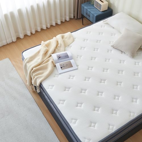 Full Size Mattress, 12 Inch Hybrid Memory Foam Mattress in a Box with Pocket Springs, Medium Firmness, Pressure Relief & Motion Isolation, CertiPUR-US Certified