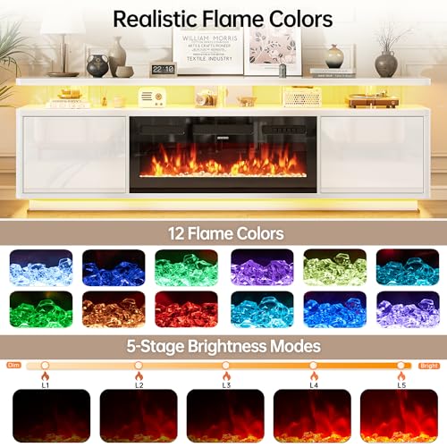 70" Fireplace TV Stand for TVs up to 80", view 4