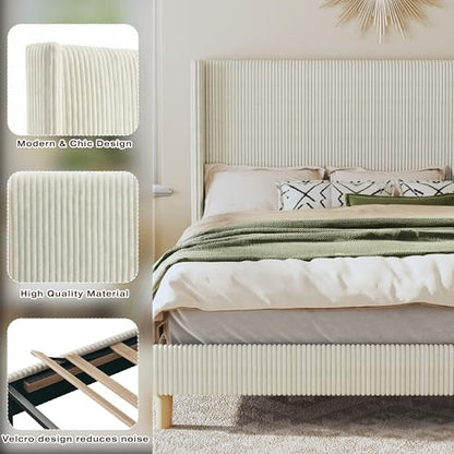 Queen Bed Frame with 51.2" Tall Headboard, view 4