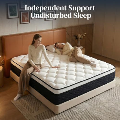 Queen Mattress 12 Inch, Medium Firm Hybrid Queen Size Mattress in a Box, view 8
