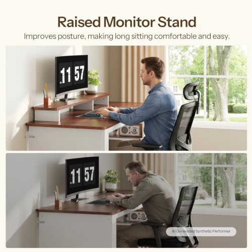 Computer Desk, Office Desk with Charging Station, view 7