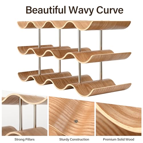 Countertop Wine Rack, 12 Bottle Freestanding Wine Bottle Holder Stand, view 6