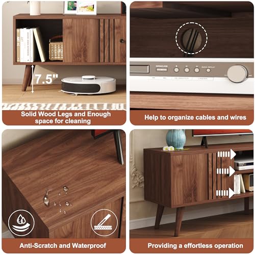 TV Stand for 65/60/55 Inches, Mid-Century Modern TV Stand with Storage, view 6