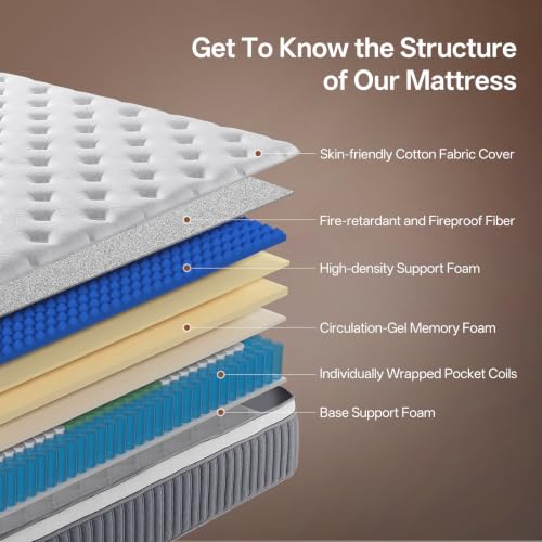 Queen Mattress 12 Inch, Memory Foam Hybrid, Medium Firm, view 7