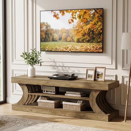 Tibesigns 63" Farmhouse TV Stand for 55/65/70 Inch TVs, view 5
