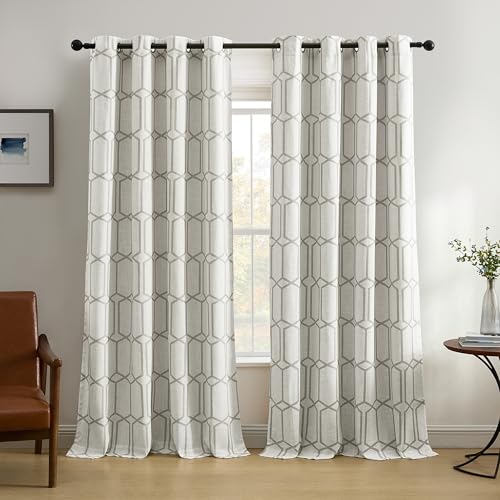 Kaiden Geometric Room Darkening Window Curtain, Gray - 52" W x 84" L