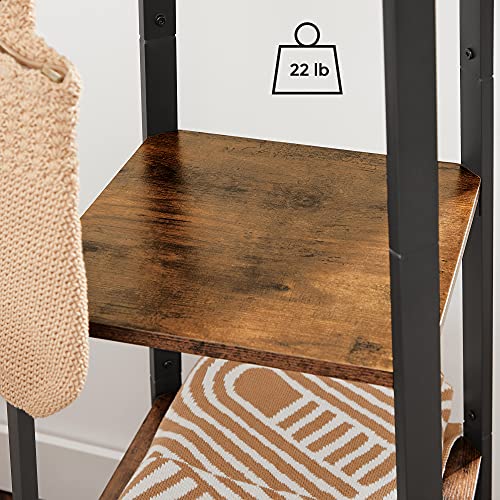 Coat Rack Freestanding, Hall Tree with 4 Shelves, view 7