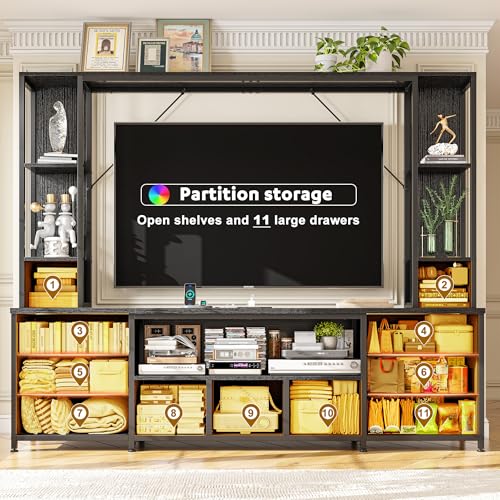 78.6" W LED TV Stand Fits to 55/60/65 inch TVs with 11 Drawers, view 5