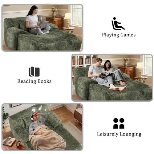 66 Inches Oversized Chaise Lounge Indoor with Lumbar Pillow, view 8