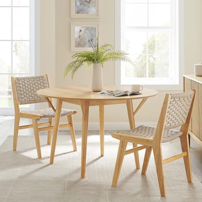 Gallant 47Inch Round Dining Table Solid Wood Oak Finish Modern Kitchen Room Entertaining Home Furniture Quality Stylish Elegant Durable Refined Versatile Contemporary