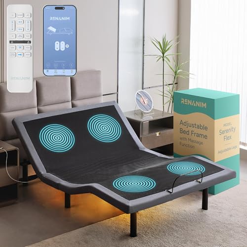 Smart Adjustable Bed Base with Electric Dual Massage, USB, Zero Gravity, view 2