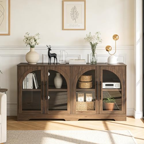 55" Sideboard Buffet Cabinet with Glass Doors, view 2