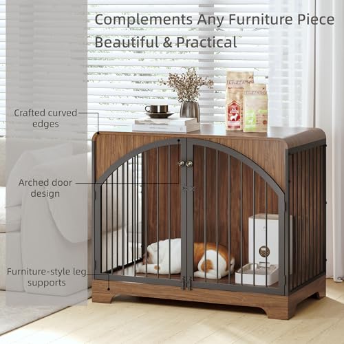 40" Farmhouse Dog Crate Furniture for Large/Medium Dogs, view 4