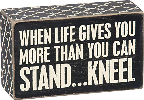 Box Sign, 3-Inch by 5-Inch, Kneel
