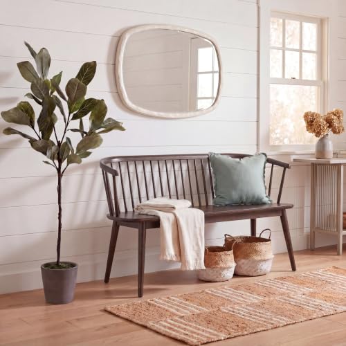 SAFAVIEH Furniture - Blanchard Spindle Bench - Dark Walnut - Solid Wood - Classic Windsor Design - Ideal for Entryway, Bedroom, Dining Room, 17.8" Seat Height (BCH8500G)