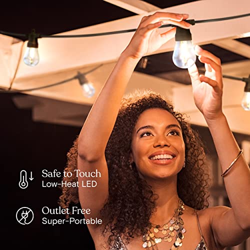 Ambience Pro USB Powered String Lights - 24 Ft Commercial Grade Waterproof String Lights - Outdoor Shatterproof Patio Lights for Camping, Backyard, Porch, Christmas - 1W 12 Bulbs, Warm White