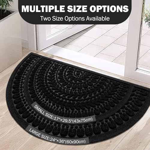 Half Circle Door Mat Front Door Mat Outside Entrance Welcome Mat 17x30, view 5