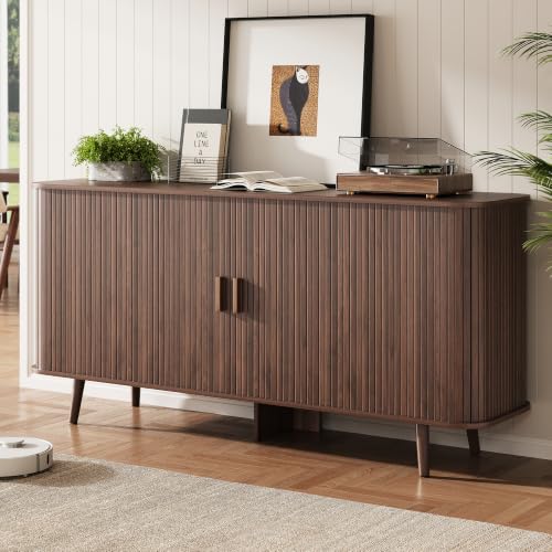 63" Fluted Sideboard Buffet Cabinet with Sliding Door, view 2