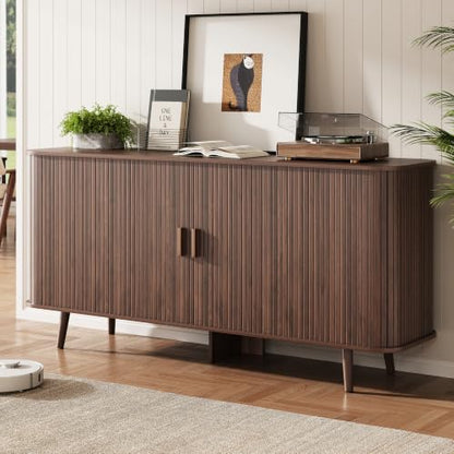 63" Fluted Sideboard Buffet Cabinet with Sliding Door, view 2