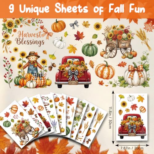 Fall Window Clings Decor Autumn Harvest Thanksgiving Decorations Stickers, view 5