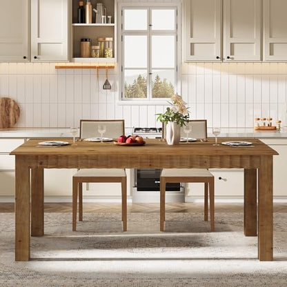 63-Inch Solid Wood Dining Table for 6, view 4
