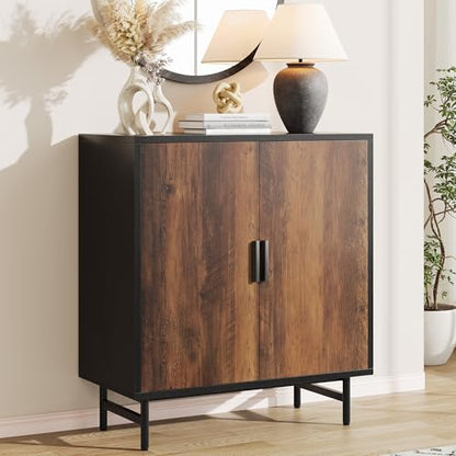 Sideboard Buffet Cabinet with Storage, Kitchen Storage Cabinet with Adjustable Shelf, 2-Door Console Table Accent Cabinet for Living Dining Room, Entryway, Hallway, Credenza, Coffee Liquor Bar, Rustic