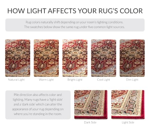 SAFAVIEH Lyndhurst Collection Area Rug - 3'3" Round, Red & Black, Traditional Oriental Design, Non-Shedding & Easy Care, Ideal for High Traffic Areas in Living Room, Bedroom (LNH330B)
