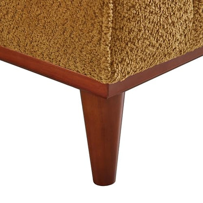 73" Indoor Chaise Lounge Chair with Ottoman, Upholstered Boucle Long Chaise, view 5