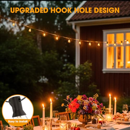 50FT LED Outdoor String Lights with 16 Shatterproof Waterproof Replaceable Bulbs, view 5