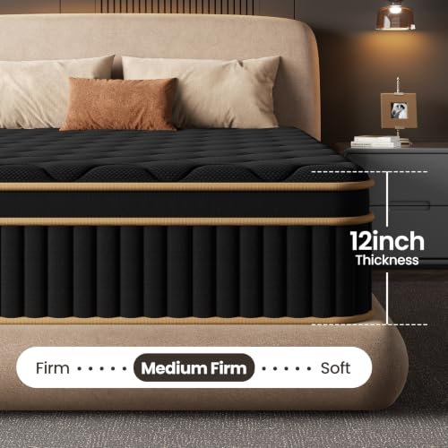King 12 Inch Hybrid Mattress in a Box with Medium Firm Support, view 3
