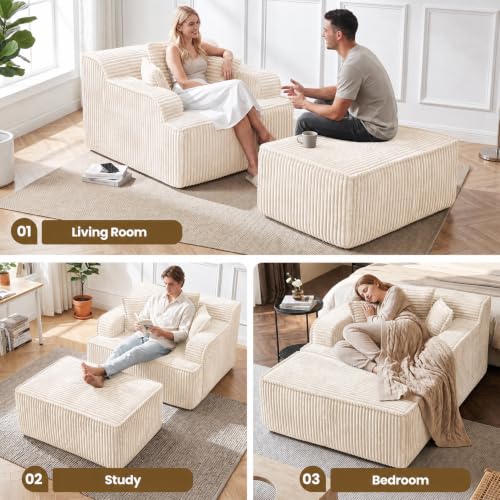 Chaise Lounge Chair Indoor, Oversized Boneless Chair Reading Chair, view 5