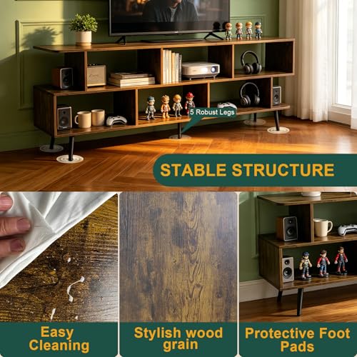 65" Amber TV Stand with Power Outlet for TVs up to 75", view 8