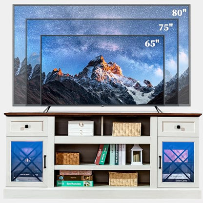 70 Inch TV Stands for Living Room Farmhouse Entrainment Center for bedroom, view 5