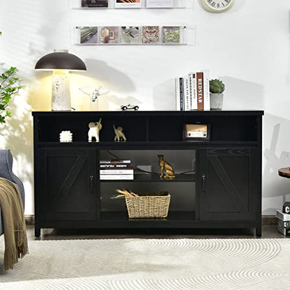 Modern Farmhouse TV Stand, 59-Inch Storage Cabinet for TVs Up to 65 Inches, view 6