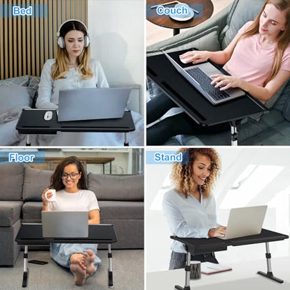 Laptop Desk for Bed, X-Large Leather Adjustable Laptop Table, view 6
